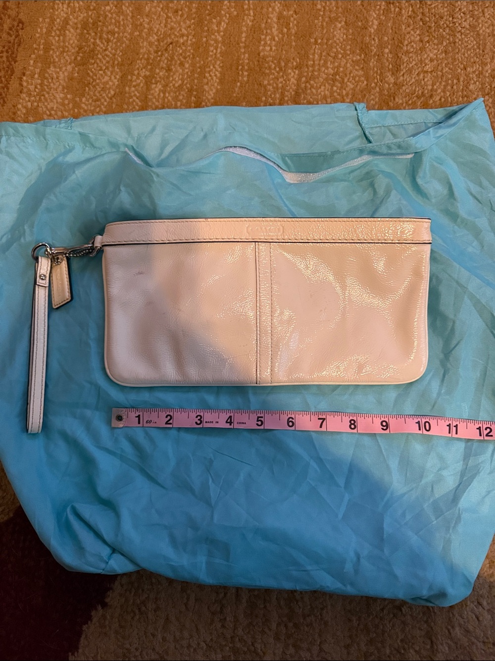 Coach Cream Leather Wristlet Clutch